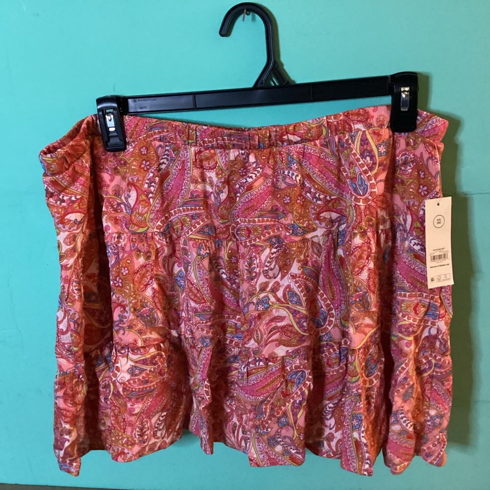 No Boundaries Paisley Tiered Mini Skirt Size XXL (20) NWT - Picture 3 of 9